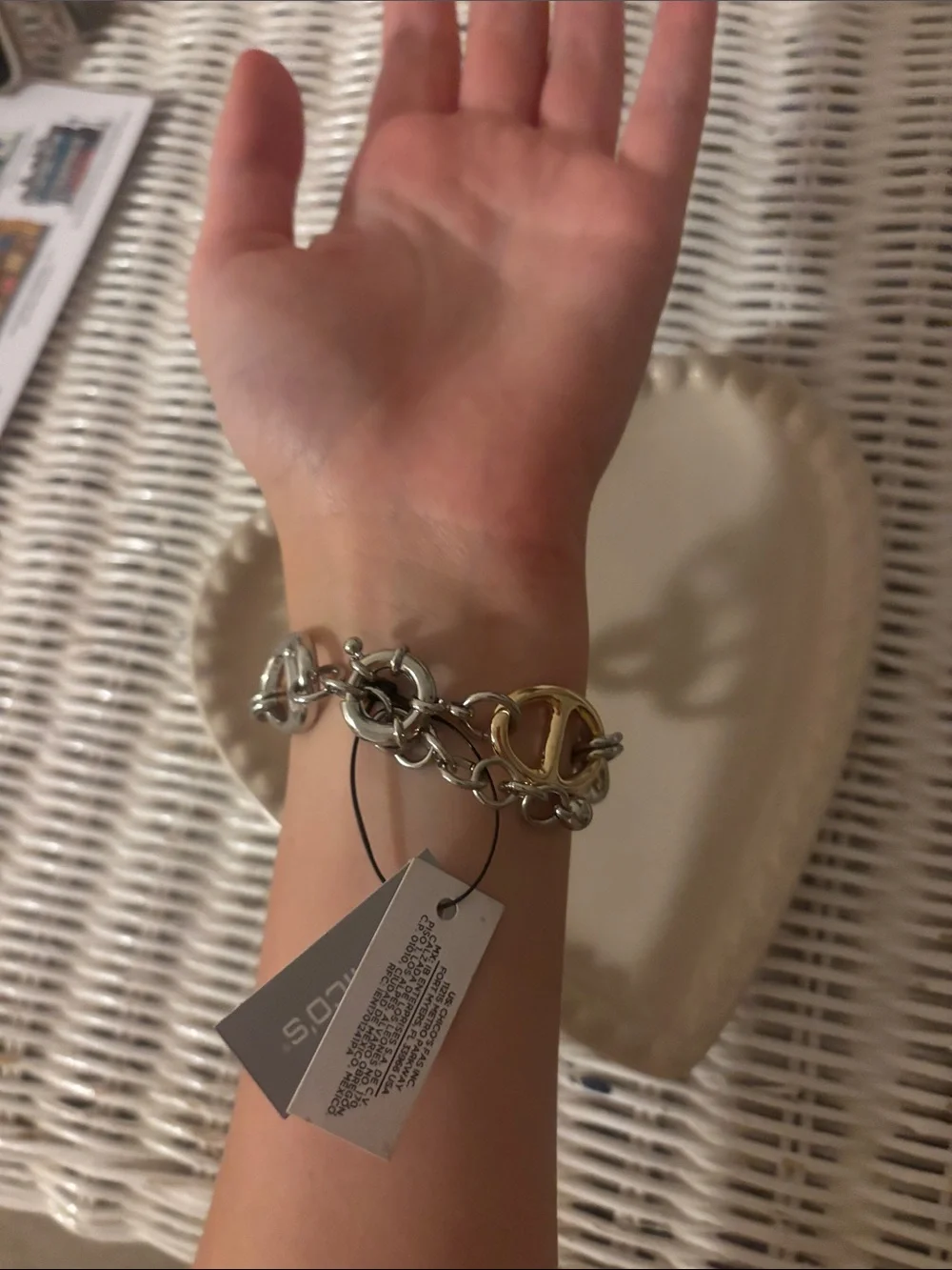 Chico's Two-Tone Link Bracelet in Gold and Silver